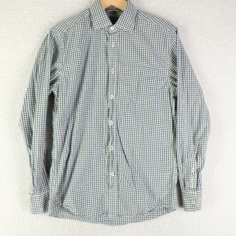 Marc O'polo Shirt Mens Small Blue Green Plaid Long Sleeve Button Up Classic